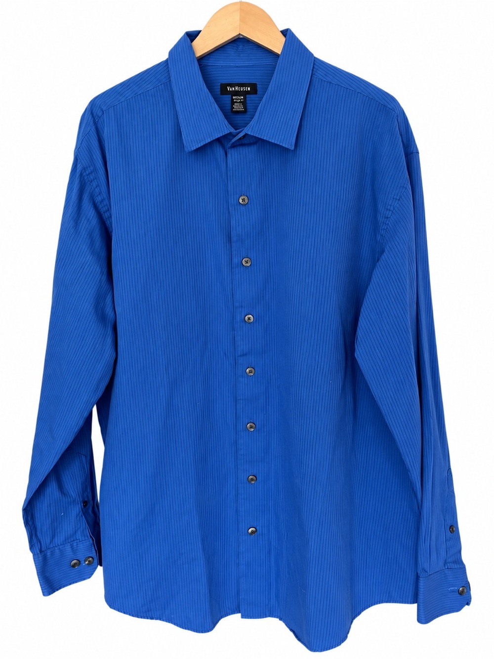 Van Heusen Blue Pinstripe Long Sleeve Dress Shirt 2XLT